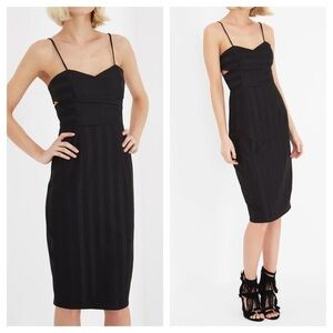 Lavish Alice / Black pinstripe strapping Midi Sheath Dress Black UK 10 US 6